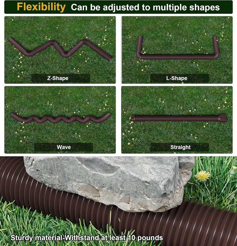 Ogutter Rain Gutter Downspout Extensions, Downspout Extender for Rainwater Drainage Flexible, Down Spout Drain Extension Pipe and Extendable from 21 to 66 Inches (4 Pack, Brown) - Image 4